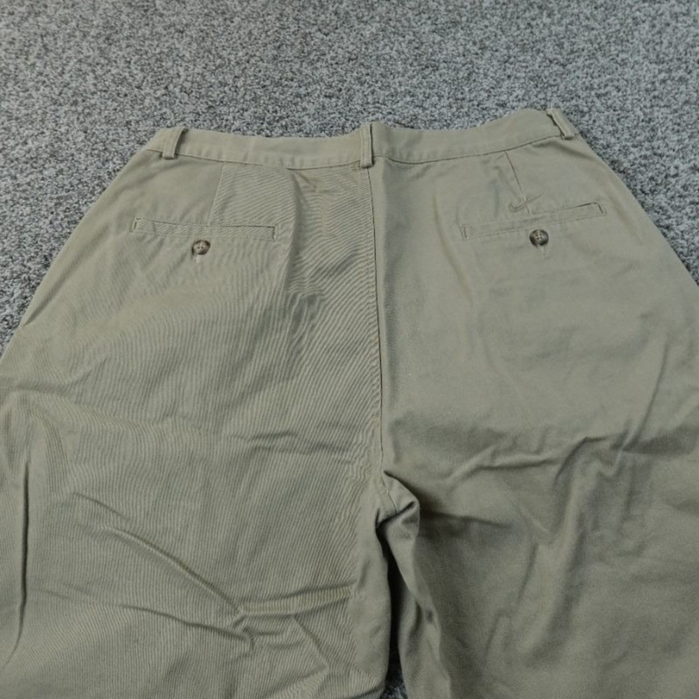 VTG Nike Shorts Mens 36 Beige Brown Tan Khaki Chino Pleated Golf Preppy Dad Y2K - Picture 10 of 12
